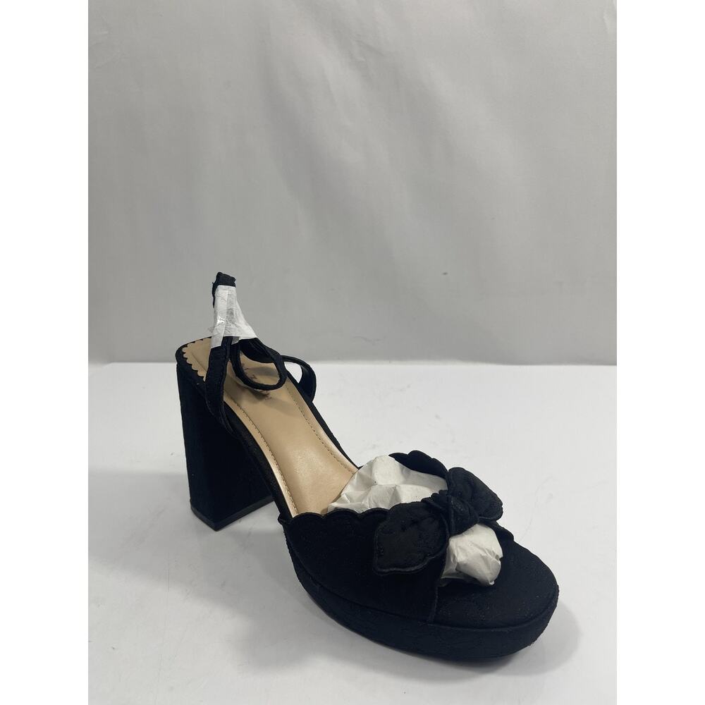 ON 34TH STANCIAAF Shoes SZ 7.5 Black Platform Bow Heels New Dressy Floral Patter - Picture 7 of 16